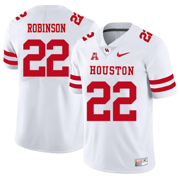 Austin Robinson Houston Cougars Men's Jersey - #22 NCAA White Stitched Authentic