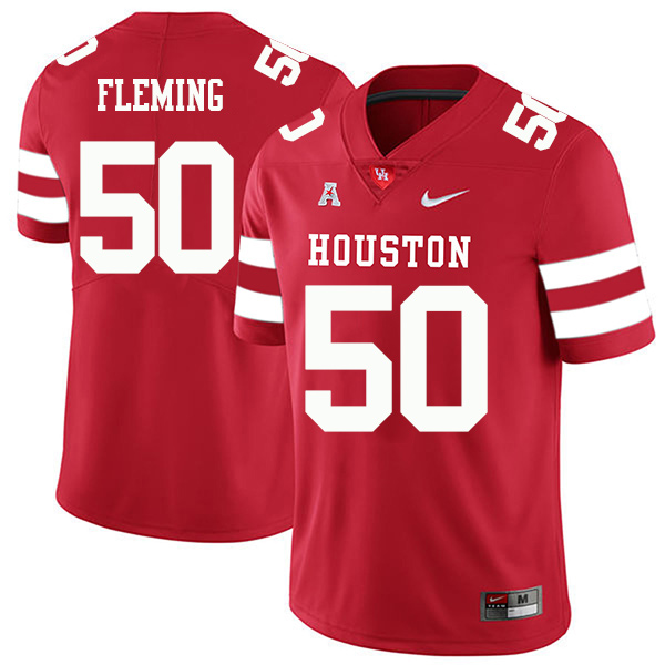Aymiel Fleming Houston Cougars Men's Jersey - #50 NCAA Red Stitched Authentic