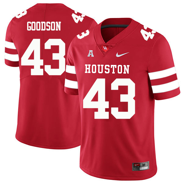 Dekalen Goodson Houston Cougars Men's Jersey - #43 NCAA Red Stitched Authentic