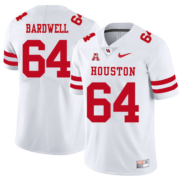 Dennis Bardwell Houston Cougars Men's Jersey - #64 NCAA White Stitched Authentic
