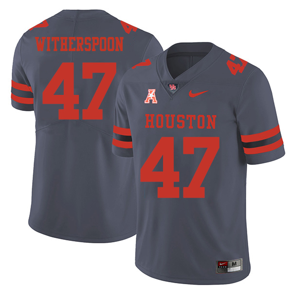 Dalton Witherspoon Houston Cougars Men's Jersey - #47 NCAA Grey Stitched Authentic