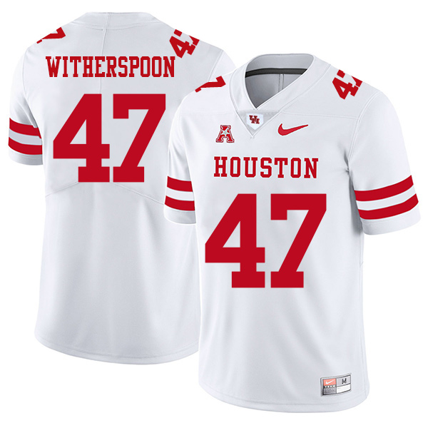 Dalton Witherspoon Houston Cougars Men's Jersey - #47 NCAA White Stitched Authentic