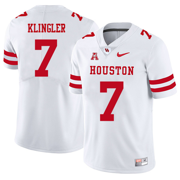 David Klingler Houston Cougars Men's Jersey - #7 NCAA White Stitched Authentic