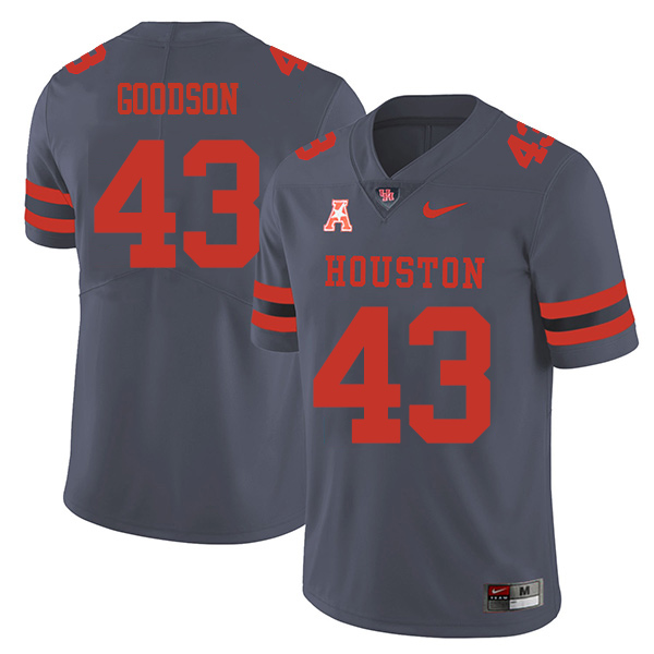 Dekalen Goodson Houston Cougars Men's Jersey - #43 NCAA Grey Stitched Authentic