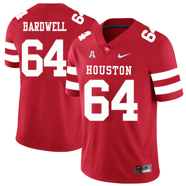 Dennis Bardwell Houston Cougars Men's Jersey - #64 NCAA Red Stitched Authentic