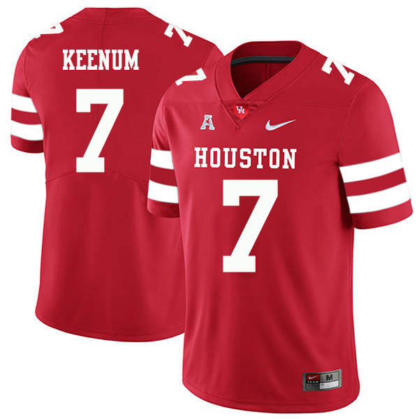 Case Keenum Houston Cougars Men's Jersey - #7 NCAA Red Stitched Authentic