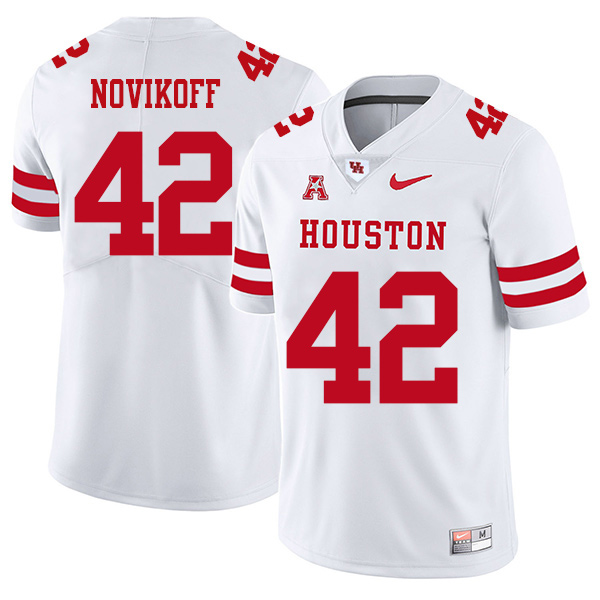 Caden Novikoff Houston Cougars Men's Jersey - #42 NCAA White Stitched Authentic