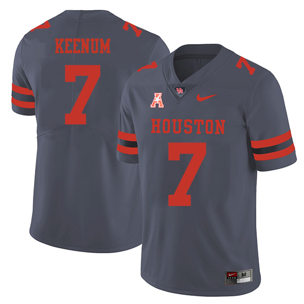 Case Keenum Houston Cougars Men's Jersey - #7 NCAA Grey Stitched Authentic