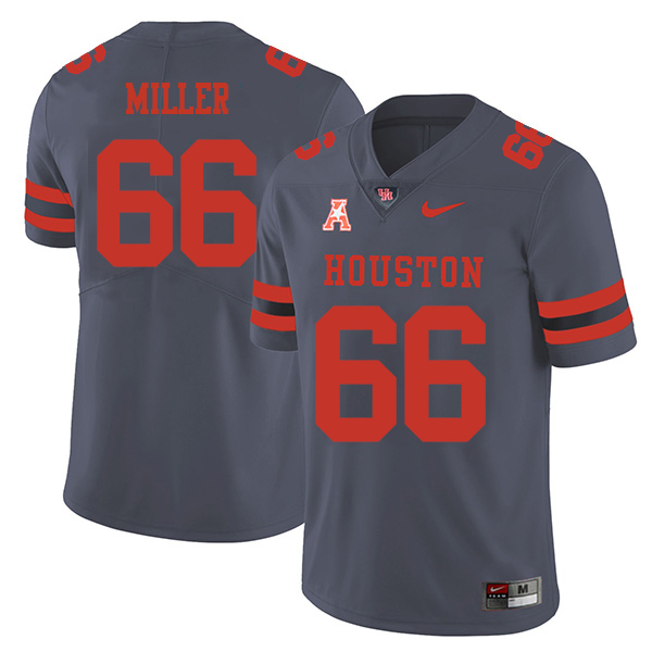 Cole Miller Houston Cougars Men's Jersey - #66 NCAA Grey Stitched Authentic