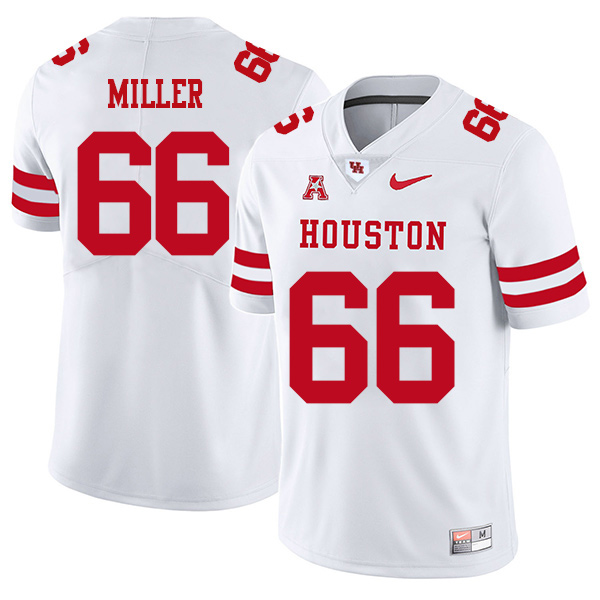 Cole Miller Houston Cougars Men's Jersey - #66 NCAA White Stitched Authentic