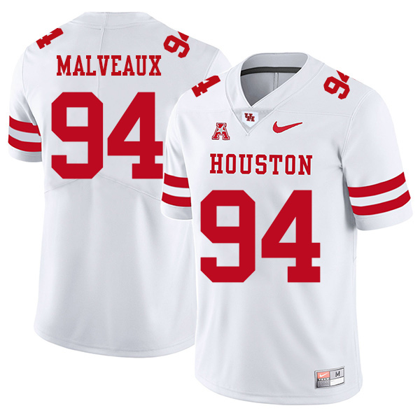 Cameron Malveaux Houston Cougars Men's Jersey - #94 NCAA White Stitched Authentic