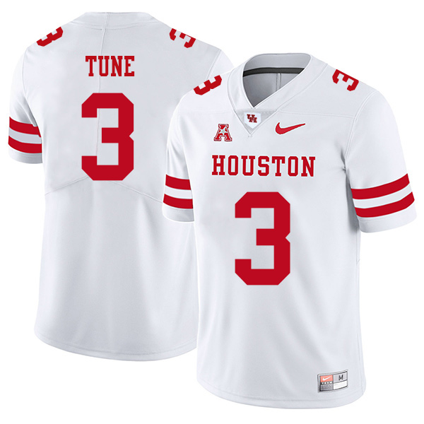 Clayton Tune Houston Cougars Men's Jersey - #3 NCAA White Stitched Authentic