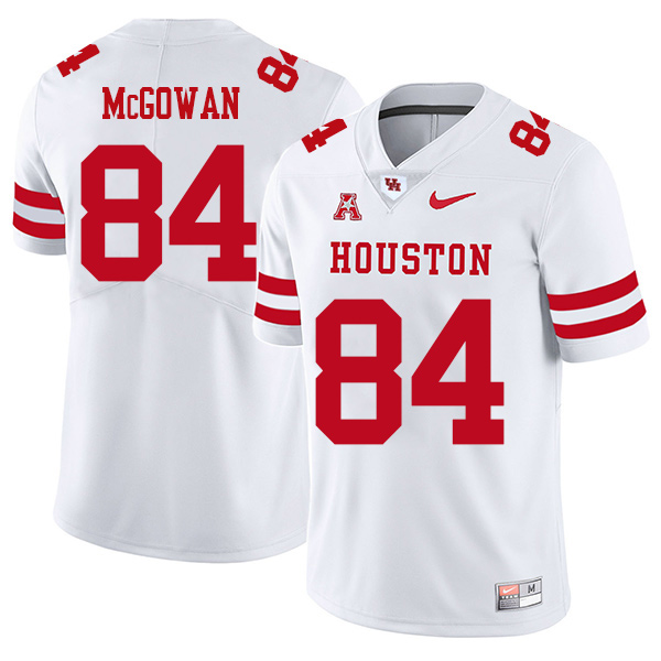 Cole McGowan Houston Cougars Men's Jersey - #84 NCAA White Stitched Authentic