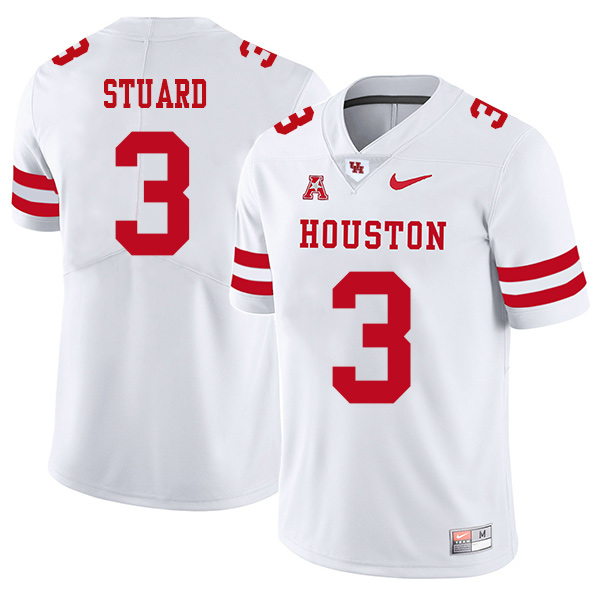 Grant Stuard Houston Cougars Men's Jersey - #3 NCAA White Stitched Authentic