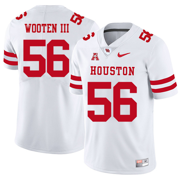 Dixie Wooten III Houston Cougars Men's Jersey - #56 NCAA White Stitched Authentic