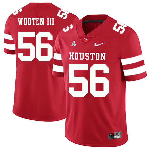 Dixie Wooten III Houston Cougars Men's Jersey - #56 NCAA Red Stitched Authentic