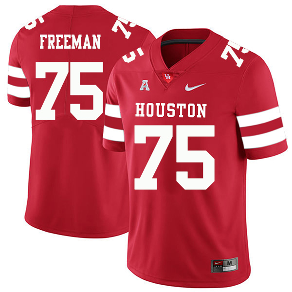 Jack Freeman Houston Cougars Men's Jersey - #75 NCAA Red Stitched Authentic
