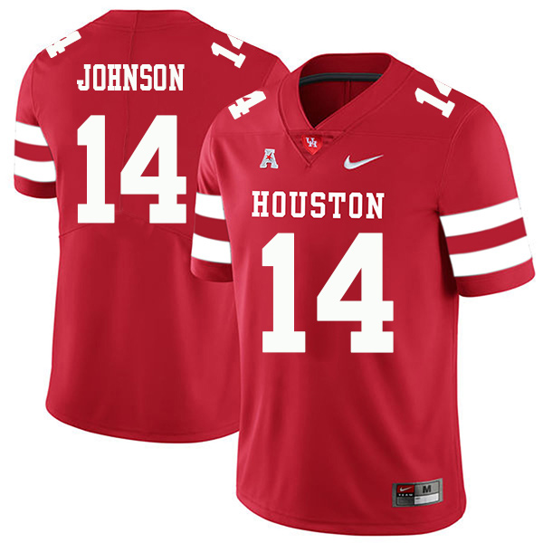 Isaiah Johnson Houston Cougars Men's Jersey - #14 NCAA Red Stitched Authentic