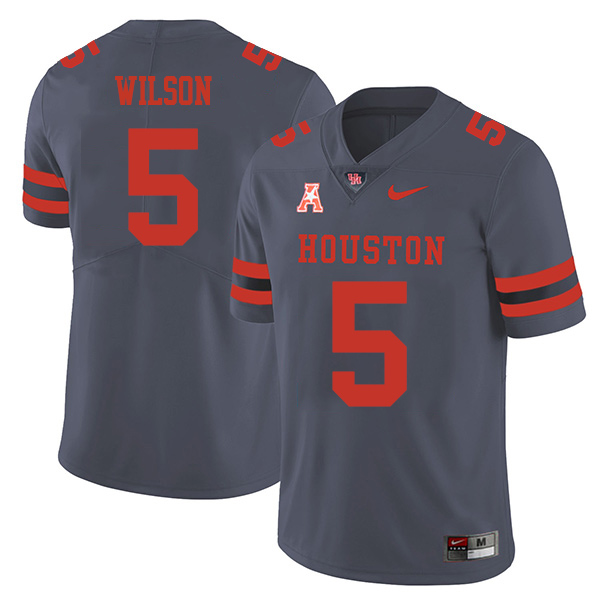 Howard Wilson Houston Cougars Men's Jersey - #5 NCAA Grey Stitched Authentic