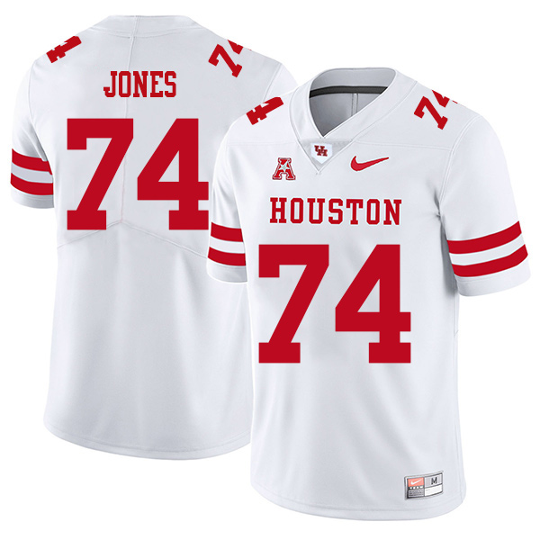 Josh Jones Houston Cougars Men's Jersey - #74 NCAA White Stitched Authentic