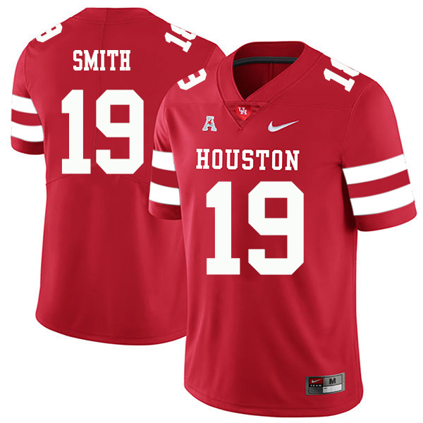 Javian Smith Houston Cougars Men's Jersey - #19 NCAA Red Stitched Authentic