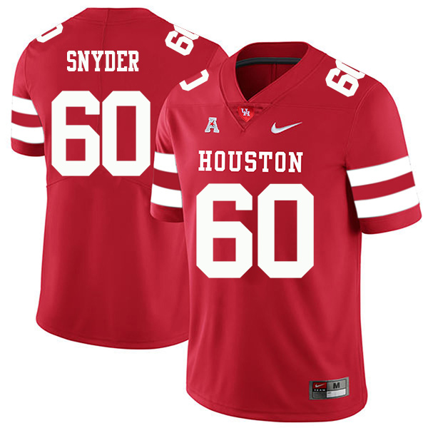 Kordell Snyder Houston Cougars Men's Jersey - #60 NCAA Red Stitched Authentic