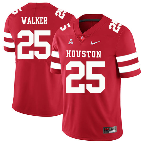 Kelan Walker Houston Cougars Men's Jersey - #25 NCAA Red Stitched Authentic
