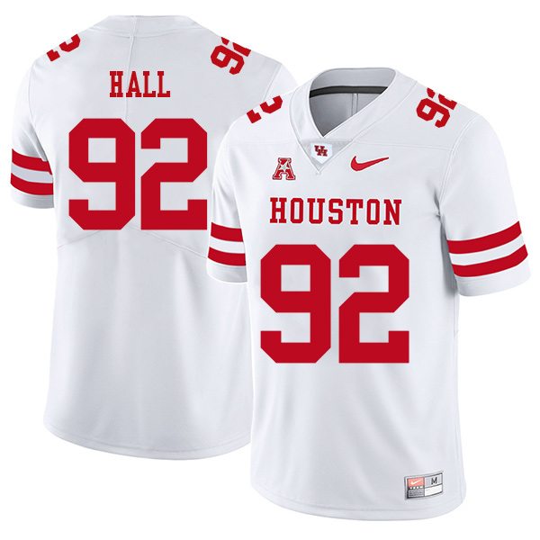 Logan Hall Houston Cougars Men's Jersey - #92 NCAA White Stitched Authentic