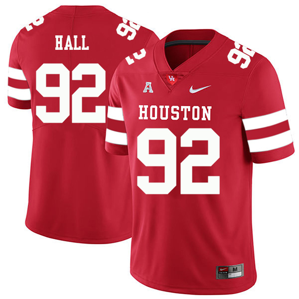 Logan Hall Houston Cougars Men's Jersey - #92 NCAA Red Stitched Authentic