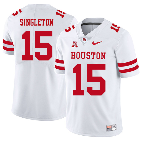 Raelon Singleton Houston Cougars Men's Jersey - #15 NCAA White Stitched Authentic