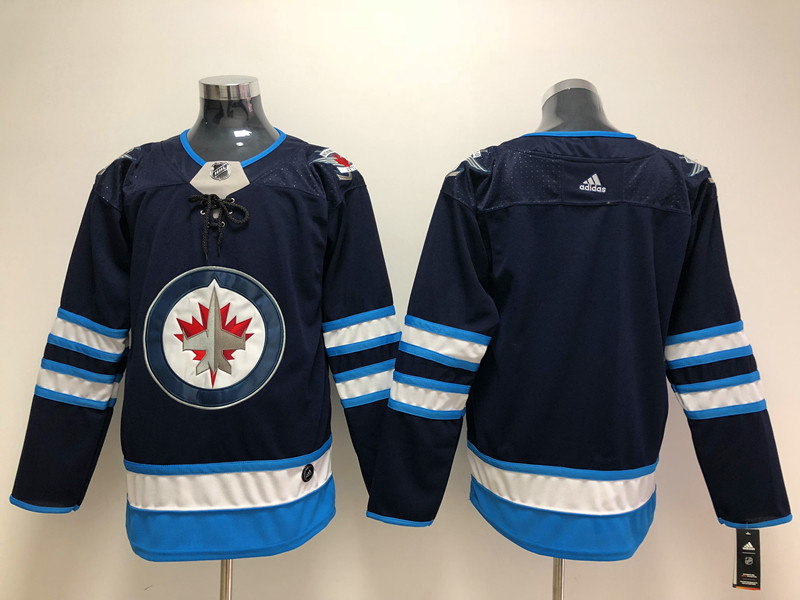 Men's Winnipeg Jets Blank adidas Navy Home Jersey