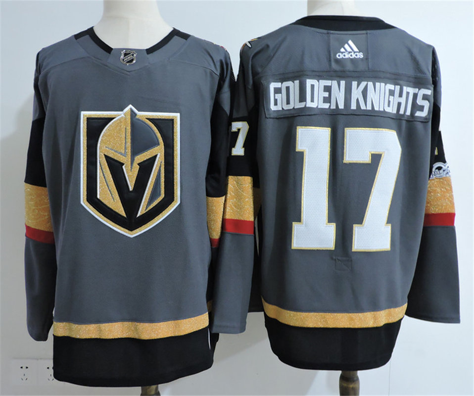 Men's Vegas Golden Knights #17 Golden Knights Adidas Grey Jersey