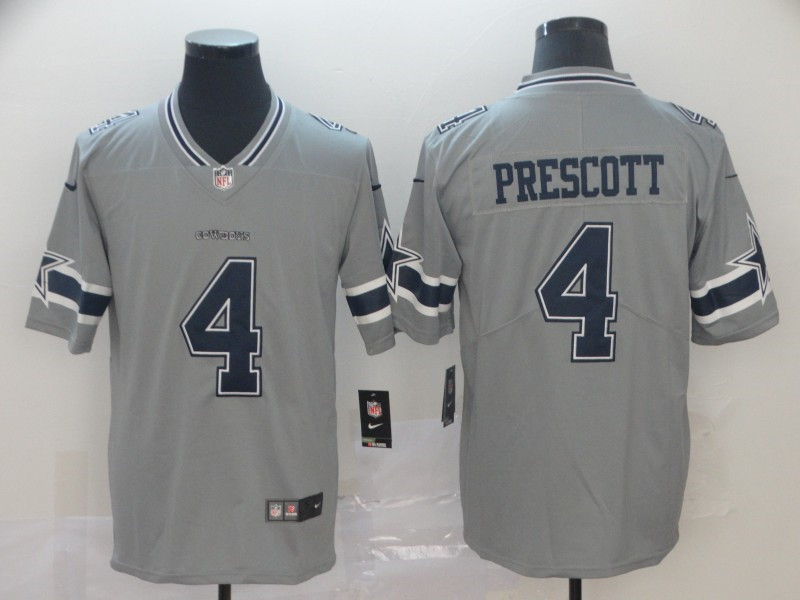 Men's Dallas Cowboys #4 Dak Prescott Nike Gray Inverted Legend Jersey