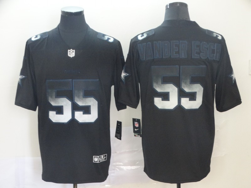 Men's Dallas Cowboys #55 Leighton Vander Esch NFL TEAMS Black Smoke Fashion Limited Jersey