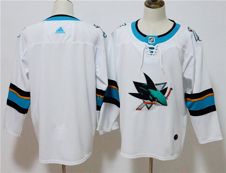 Mens San Jose Sharks Blank adidas Away White Jersey