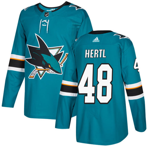Mens San Jose Sharks 48 Tomas Hertl adidas Home Green Jersey
