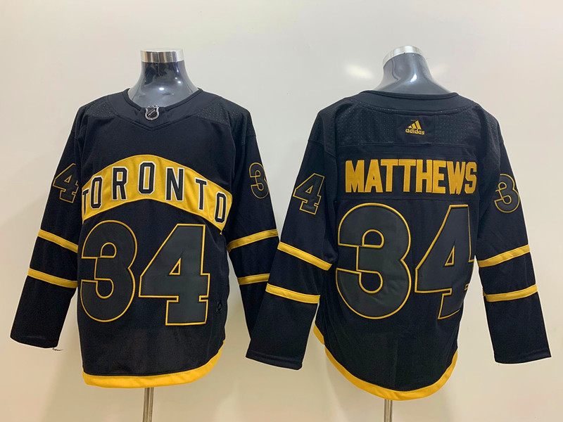Mens Toronto Maple Leafs #34 Auston Matthews adidas Black City Edtion Jersey