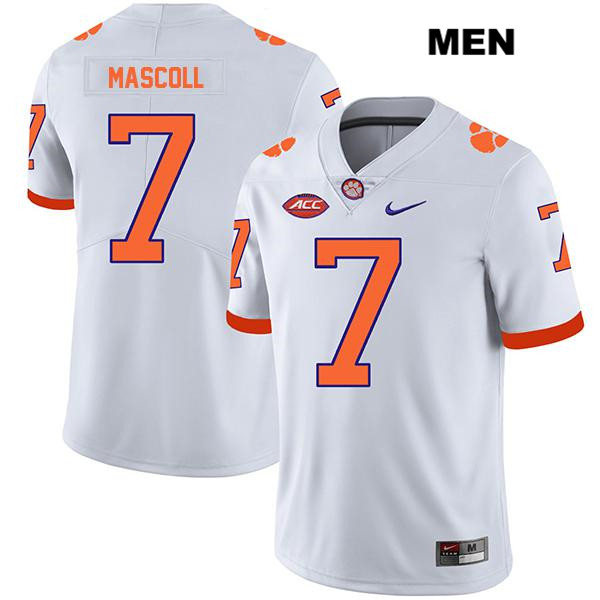 Mens Clemson Tigers #7 Justin Mascoll Nike White College Football Game Jersey