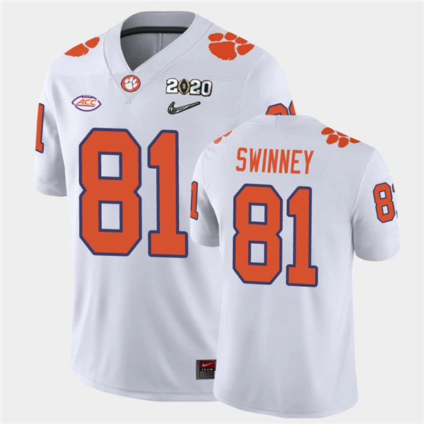 Mens Clemson Tigers #81 Drew Swinney Nike White College Football Game Jersey