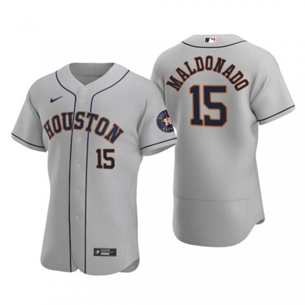 Mens Houston Astros #15 Martin Maldonado Nike Gray Road Flexbase Jersey