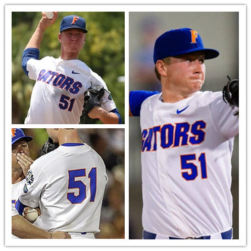 Mens Florida Gators #51 Brady Singer Nike 2016 White Gators College Baseball Jersey