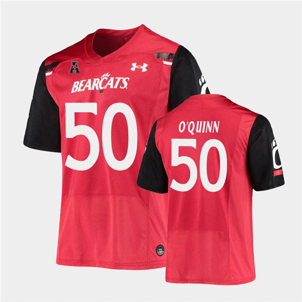 Mens Cincinnati Bearcats #50 Dylan O'Quinn Under Armour Red College Football Game Jersey
