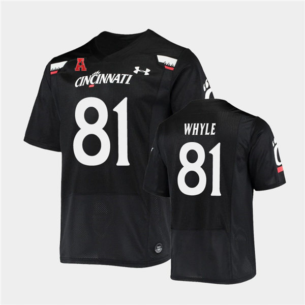 Mens Cincinnati Bearcats #81 Josh Whyle Under Armour Black College Football Game Jersey