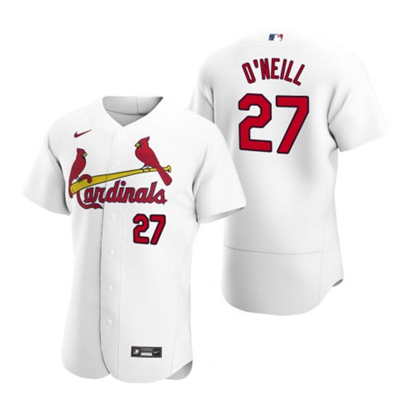 Mens St. Louis Cardinals #27 Tyler O'Neill Nike White Home Flex Base Player Jersey