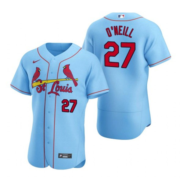 Mens St. Louis Cardinals #27 Tyler O'Neill Nike Light Blue Alternate Flex Base Jersey
