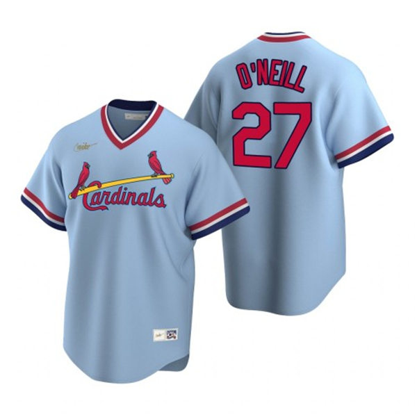 Mens St. Louis Cardinals #27 Tyler O'Neill Nike Light Blue Pullover Cooperstown Collection Jersey
