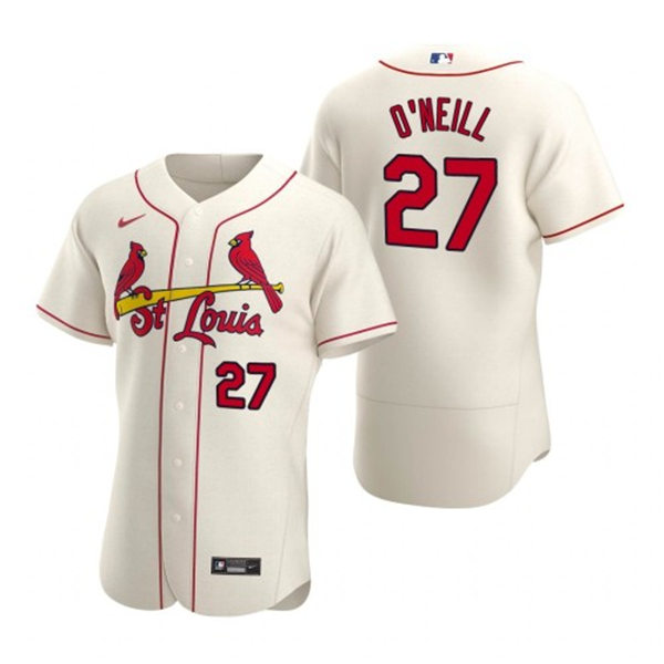Mens St. Louis Cardinals #27 Tyler O'Neill Nike Cream Alternate Flex Base Player Jersey 