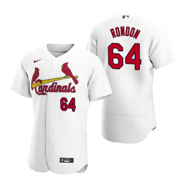 Mens St. Louis Cardinals #64 Jose Rondon Nike White Home Flex Base Player Jersey