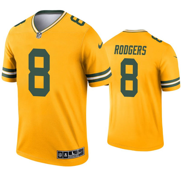 Mens Green Bay Packers #8 Amari Rodgers Nike Gold Inverted Legend Jersey