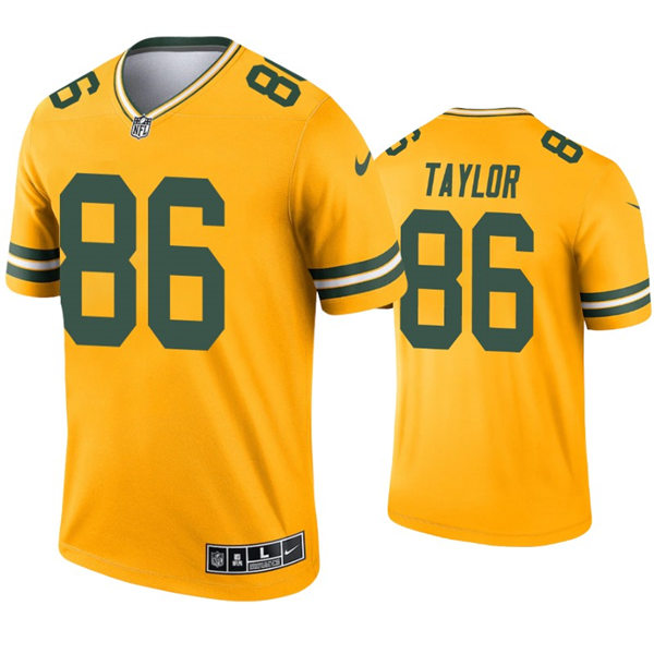 Mens Green Bay Packers #86 Malik Taylor Nike Gold Inverted Legend Jersey